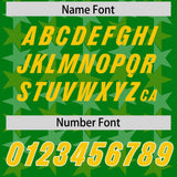 Custom Kelly Green Gold Personalized All Star Graffiti Pattern Authentic Football Jersey