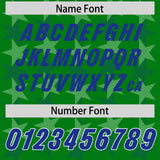 Custom Kelly Green Royal Personalized All Star Graffiti Pattern Authentic Football Jersey
