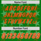 Custom Kelly Green Orange Personalized All Star Graffiti Pattern Authentic Football Jersey