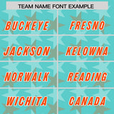 Custom Bright Green Orange Personalized All Star Graffiti Pattern Authentic Football Jersey