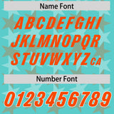 Custom Bright Green Orange Personalized All Star Graffiti Pattern Authentic Football Jersey