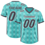Custom Bright Green Dark Gray Personalized All Star Graffiti Pattern Authentic Football Jersey
