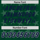 Custom Green Navy Personalized All Star Graffiti Pattern Authentic Football Jersey