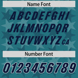 Custom Aqua Navy Personalized All Star Graffiti Pattern Authentic Football Jersey