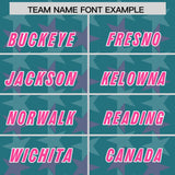 Custom Aqua Pink Personalized All Star Graffiti Pattern Authentic Football Jersey