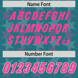 Custom Aqua Pink Personalized All Star Graffiti Pattern Authentic Football Jersey