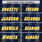 Custom Navy Gold Personalized All Star Graffiti Pattern Authentic Football Jersey