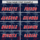 Custom Navy Red Personalized All Star Graffiti Pattern Authentic Football Jersey
