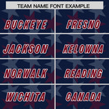 Custom Navy Crimson Personalized All Star Graffiti Pattern Authentic Football Jersey