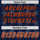 Custom Navy Texas Orange Personalized All Star Graffiti Pattern Authentic Football Jersey