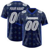Custom Navy Royal Personalized All Star Graffiti Pattern Authentic Football Jersey