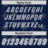 Custom Navy Royal Personalized All Star Graffiti Pattern Authentic Football Jersey
