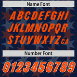 Custom Navy Orange Personalized All Star Graffiti Pattern Authentic Football Jersey