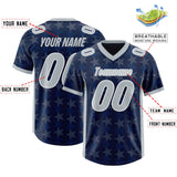 Custom Navy Grey Personalized All Star Graffiti Pattern Authentic Football Jersey