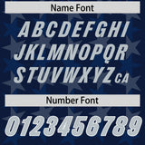 Custom Navy Grey Personalized All Star Graffiti Pattern Authentic Football Jersey