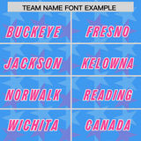 Custom Light Blue Pink Personalized All Star Graffiti Pattern Authentic Football Jersey