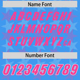 Custom Light Blue Pink Personalized All Star Graffiti Pattern Authentic Football Jersey