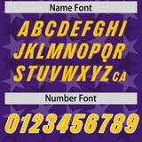 Custom Purple Gold Personalized All Star Graffiti Pattern Authentic Football Jersey