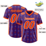 Custom Purple Orange Personalized All Star Graffiti Pattern Authentic Football Jersey