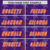 Custom Purple Orange Personalized All Star Graffiti Pattern Authentic Football Jersey