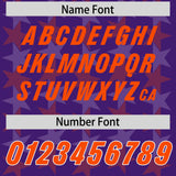 Custom Purple Orange Personalized All Star Graffiti Pattern Authentic Football Jersey