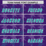 Custom Purple Aqua Personalized All Star Graffiti Pattern Authentic Football Jersey