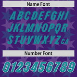 Custom Purple Aqua Personalized All Star Graffiti Pattern Authentic Football Jersey