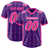 Custom Purple Pink Personalized All Star Graffiti Pattern Authentic Football Jersey