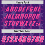 Custom Purple Pink Personalized All Star Graffiti Pattern Authentic Football Jersey