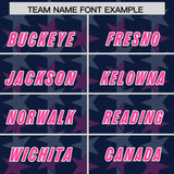 Custom Navy Pink Personalized All Star Graffiti Pattern Authentic Football Jersey