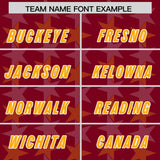 Custom Crimson Yellow Personalized All Star Graffiti Pattern Authentic Football Jersey