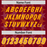 Custom Crimson Yellow Personalized All Star Graffiti Pattern Authentic Football Jersey