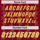 Custom Crimson Gold Personalized All Star Graffiti Pattern Authentic Football Jersey