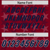 Custom Crimson Navy Personalized All Star Graffiti Pattern Authentic Football Jersey