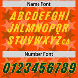 Custom Orange Green Personalized All Star Graffiti Pattern Authentic Football Jersey