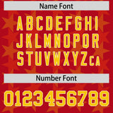 Custom Red Yellow Personalized All Star Graffiti Pattern Authentic Football Jersey