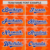 Custom Orange Royal Personalized All Star Graffiti Pattern Authentic Football Jersey