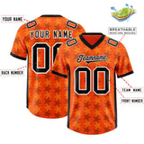 Custom Orange Black Personalized All Star Graffiti Pattern Authentic Football Jersey