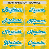 Custom Gold Aqua Personalized All Star Graffiti Pattern Authentic Football Jersey