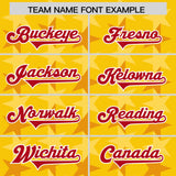 Custom Gold Red Personalized All Star Graffiti Pattern Authentic Football Jersey