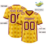 Custom Gold Crimson Personalized All Star Graffiti Pattern Authentic Football Jersey