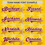 Custom Gold Crimson Personalized All Star Graffiti Pattern Authentic Football Jersey