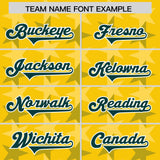 Custom Gold Green Personalized All Star Graffiti Pattern Authentic Football Jersey