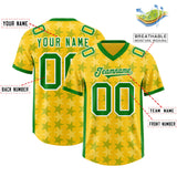 Custom Gold Kelly Green Personalized All Star Graffiti Pattern Authentic Football Jersey