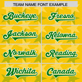 Custom Gold Kelly Green Personalized All Star Graffiti Pattern Authentic Football Jersey