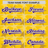 Custom Gold Purple Personalized All Star Graffiti Pattern Authentic Football Jersey