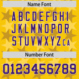Custom Gold Purple Personalized All Star Graffiti Pattern Authentic Football Jersey