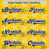 Custom Gold Navy Personalized All Star Graffiti Pattern Authentic Football Jersey