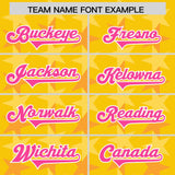 Custom Gold Pink Personalized All Star Graffiti Pattern Authentic Football Jersey