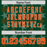 Custom Green Orange Personalized All Star Graffiti Pattern Authentic Football Jersey
